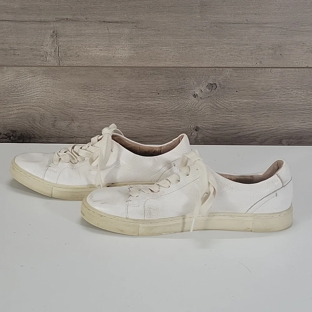 Frye White Leather Lace-Up Sneakers Sz 8M